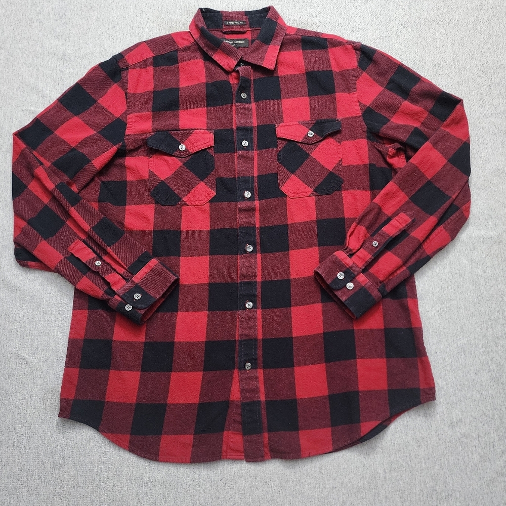 Banana Republic Red and Black Plaid Shirt